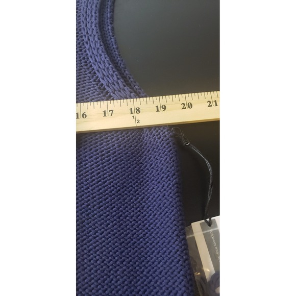 Michael Stars Estelle Shell Vest Nocturnal Navy Blue Tape Yarn Sweater L Casual - Picture 7 of 9